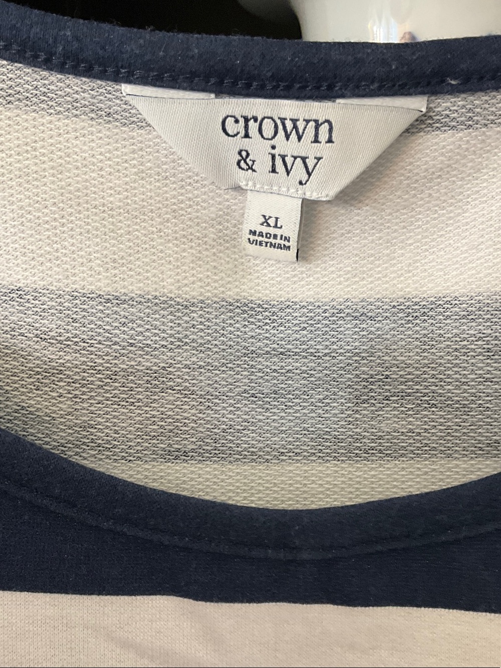 crown & ivy Navy and White Striped Sleeveless Dress - Picture 2 of 3